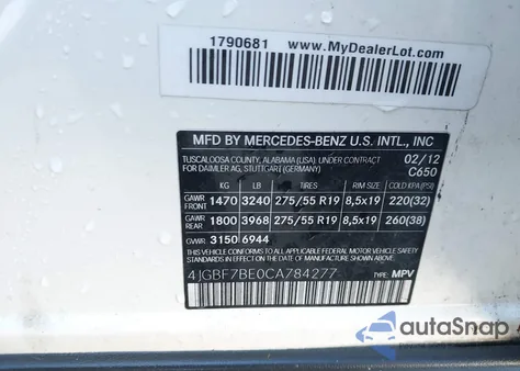 2012 Mercedes-Benz Gl 450 4Matic из США, поврежденный, VIN 4JGBF7BE0CA784277